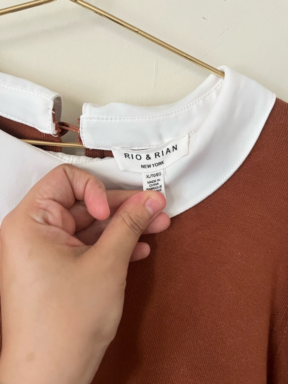 RIO & RIAN rust formal office casual blouse size XL - Picture 2 of 7